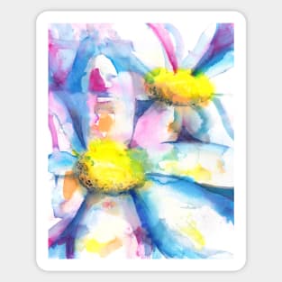 Daisies in watercolors - painting Sticker